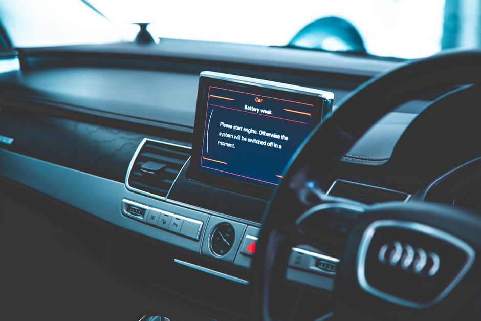 modern car dashboard infotainment screen no logo
