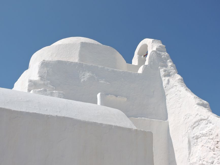 minimalist white architectural structure landscape Greece