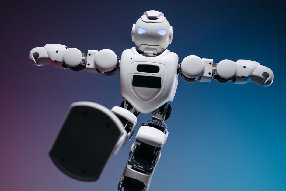 humanoid robot running track stadium Beijing