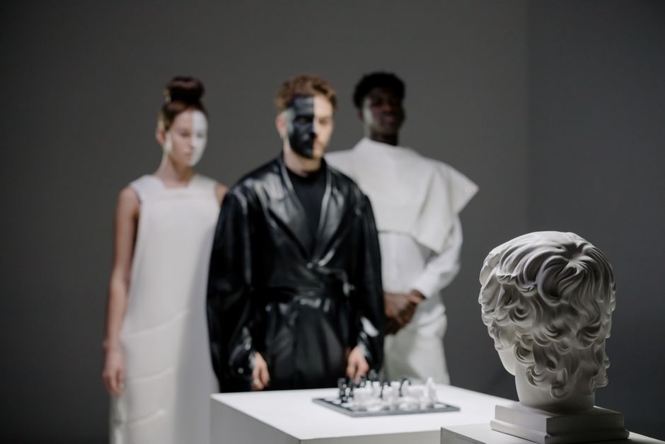 avant-garde fashion runway sculpture design exhibition