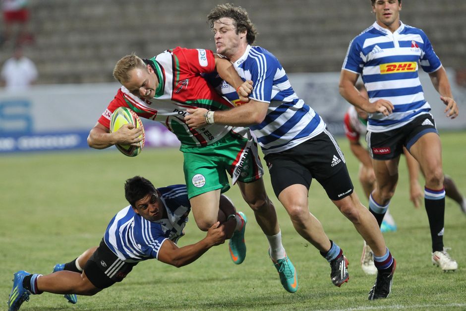 rugby union match action stadium players