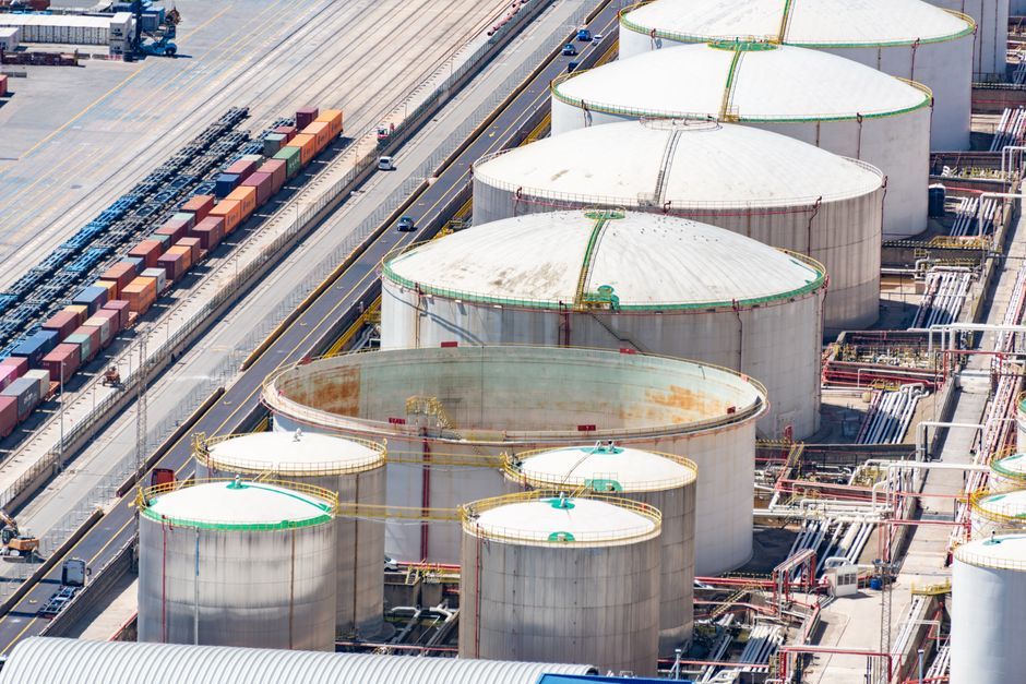 industrial pipeline storage tanks facility no logo