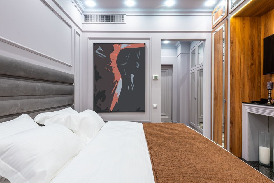 modern hotel room interior design bed