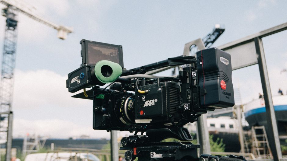 cinematic movie camera film production studio set no logo