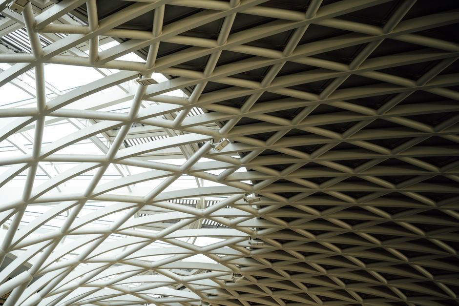 steel lattice architecture detail