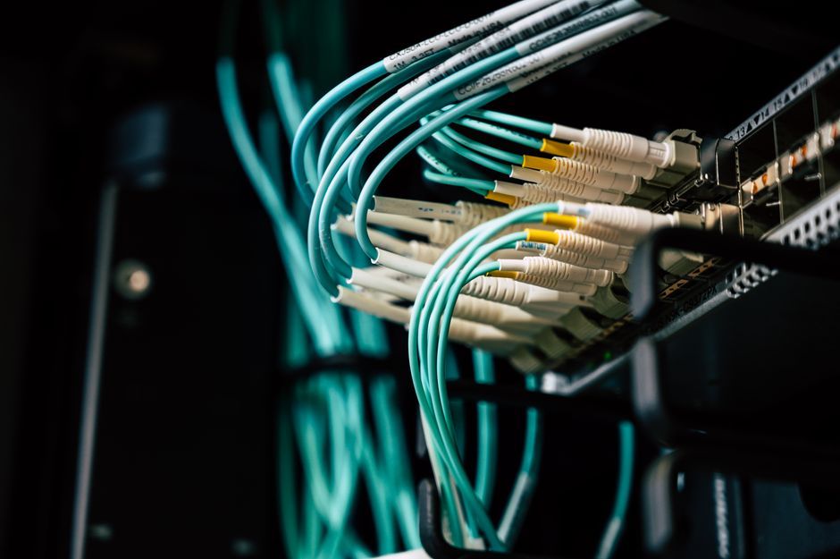 network switch rack server hardware close up